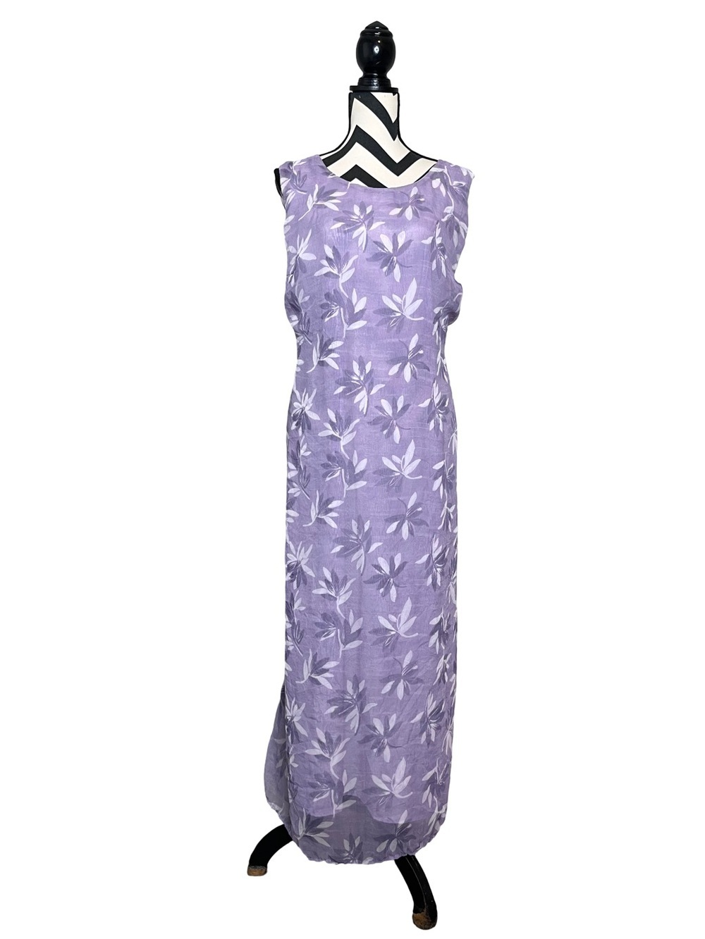 Vintage 90's Fairycore Lavender Ethereal Floral Sleeveless Maxi Dress Sz 2X